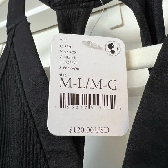 NWT FP Movement by Free People Happiness Runs Henley Onesie - Black Ribbed - Picture 5 of 10